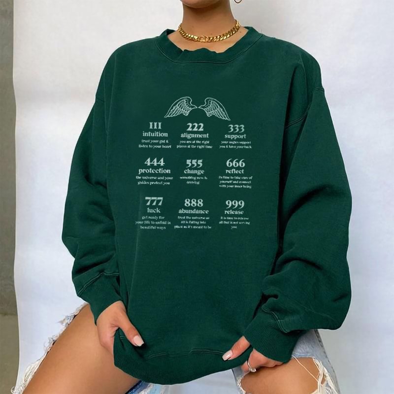   Angel Number  Print Women's Pullover Sweatshirt - Neojana