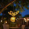 Painted Iron Bee Sculpture Metal Insect Garden Hanging Ornament