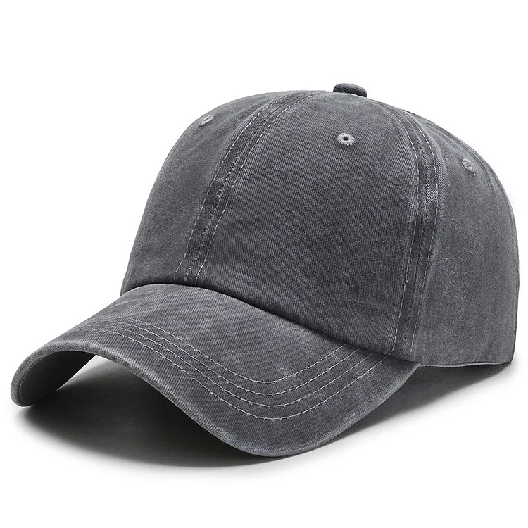 Outdoor Casual Adjustable Washed Cotton Baseball Caps Solid Summer Cap at Hiphopee