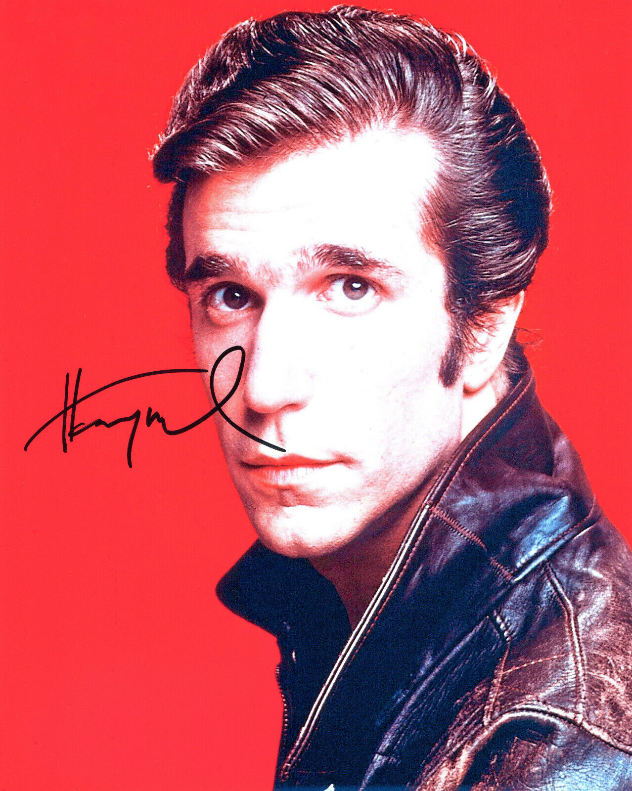 Original Signed Photo Poster painting of Henry Winkler 10x8 + COA