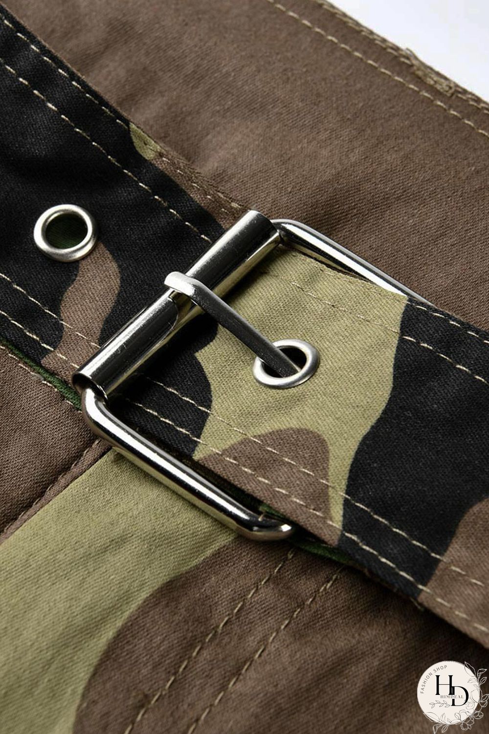 Army Green Zipper Fly Button Fly Mid Metal Zippered pencil Pants Pants