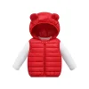 Kid Baby Girl Thin Solid Color Hooded Warm Vest Coat