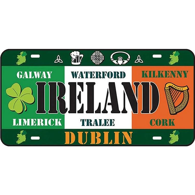 Ireland - Car Plate License Tin Signs/Wooden Signs - 5.9x11.8in