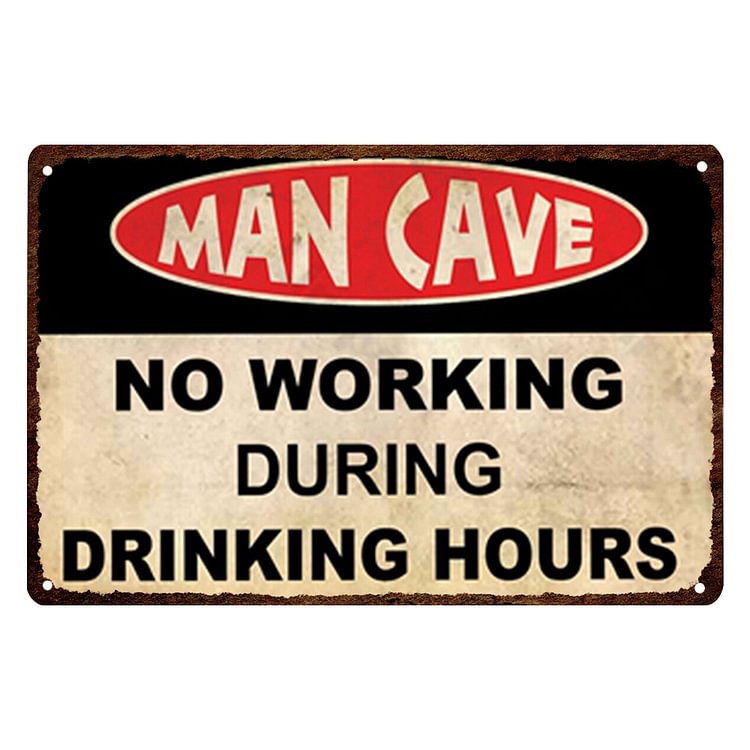 Man cave - Enseigne Vintage Métallique/enseignes en bois - 20*30cm/30*40cm