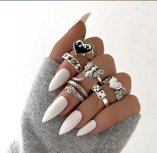 Trendy Bee Heart Ring Set