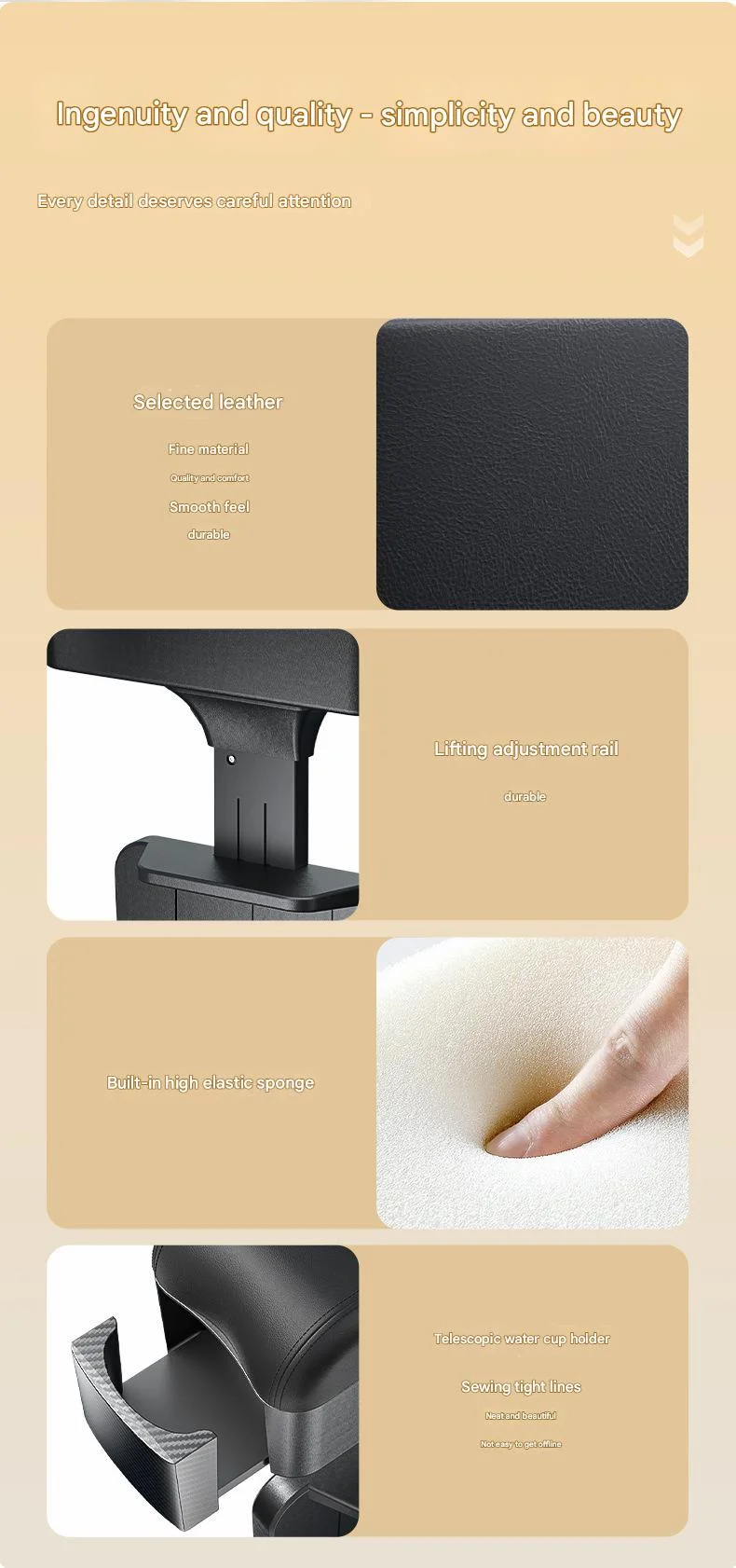 Car front seat auxiliary driving armrest-charging privacy storage style