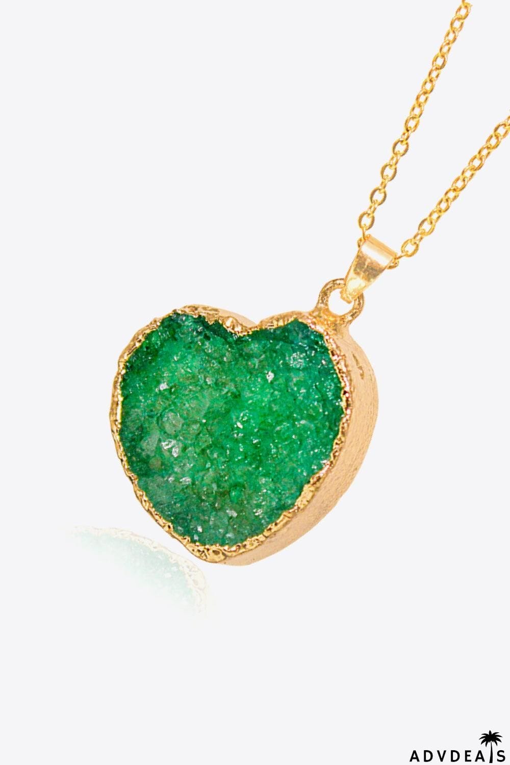 Contrast Heart Druzy Pendant