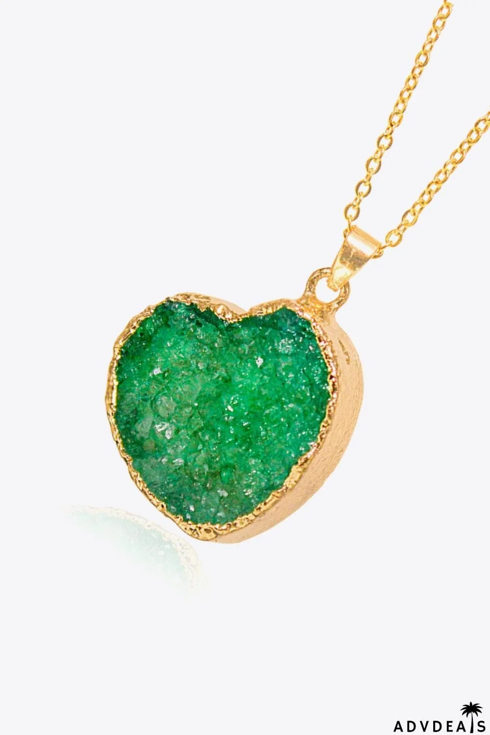 Contrast Heart Druzy Pendant