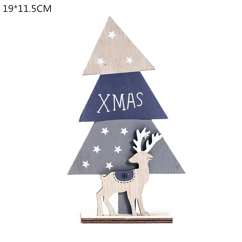 Wooden Reindeer Christmas Decoration DIY Wood Crafts Xmas Ornaments for Christmas Party Home Table Decorations New Year 2020