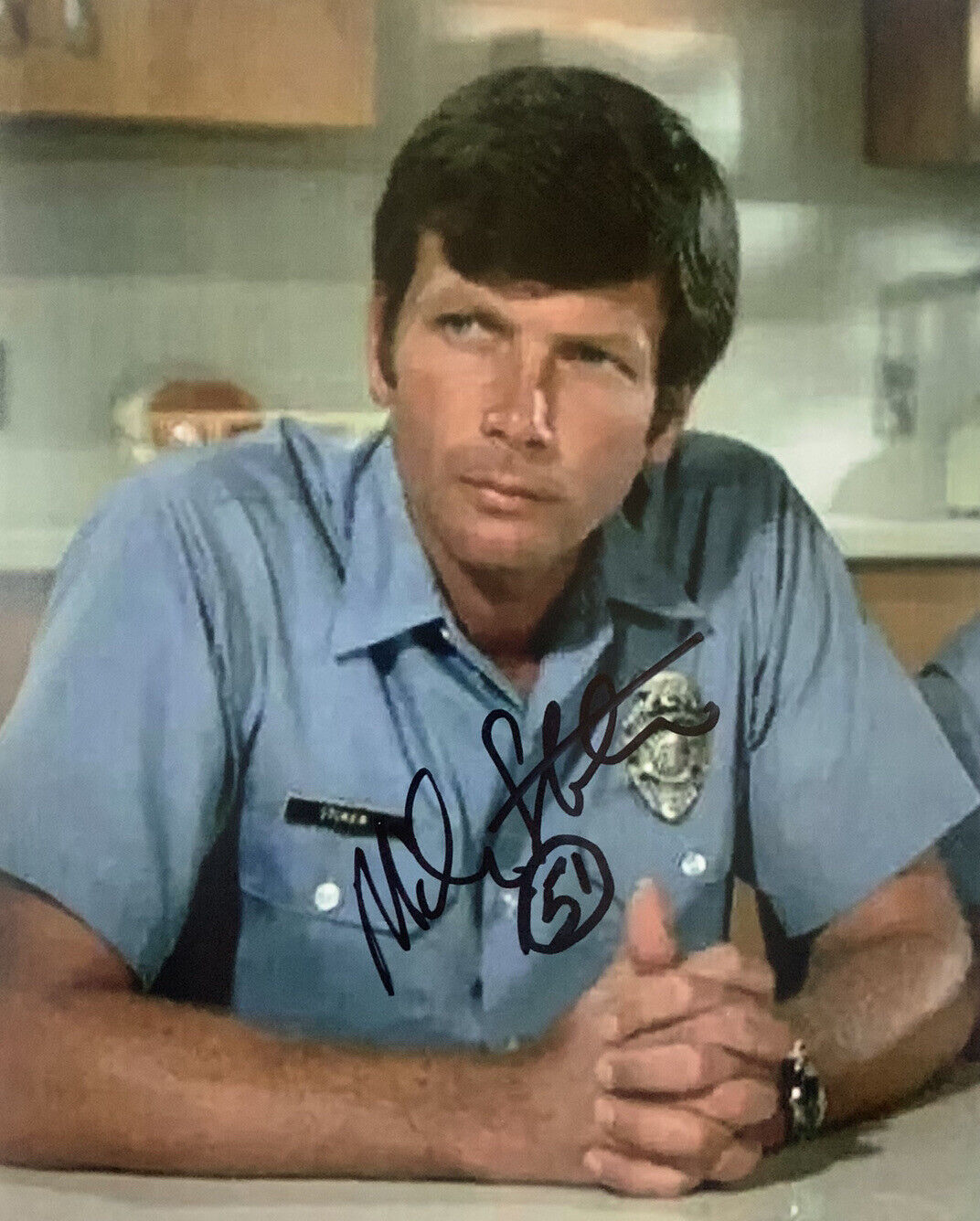 MIKE STOKER HAND SIGNED 8x10 Photo Poster painting EMERGENCY FIREMAN SHOW AUTOGRAPH COA