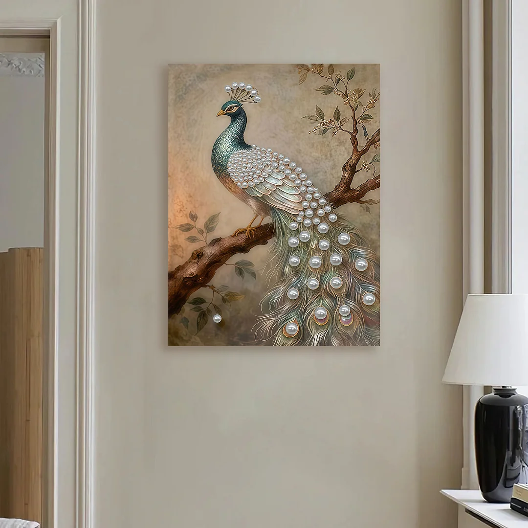 Peacock - DIY Pearl Diamond Art Kit With Frame 30*40cm
