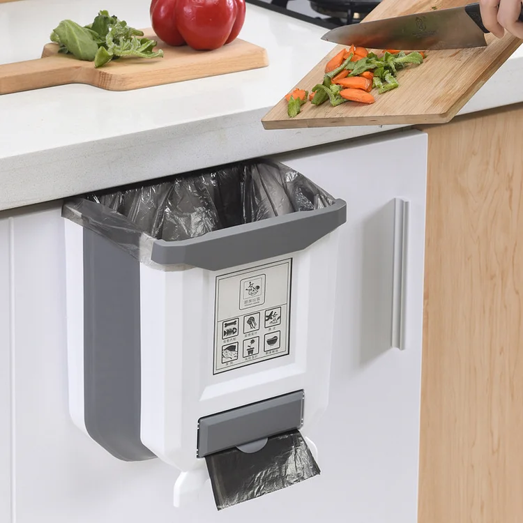 Kitchen Wall Mounted Folding Trash 