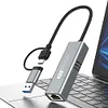 2in1 USB-C/USB 3.1 To Ethernet Adapter 5000Mbps USB-C To RJ45 Network Converter