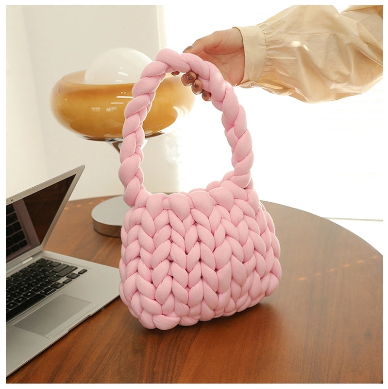 Women’s Large Cotton Solid Color Cute Basic Square Open Underarm Bag