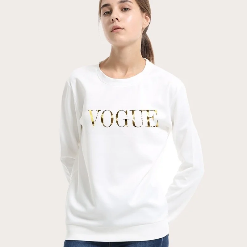2021 New VOGUE Women Printed  Sweatshirt Long Sleeve O Neck Jumper Pullover Tops Autumn Winter Femme Loose pullover Hoodies