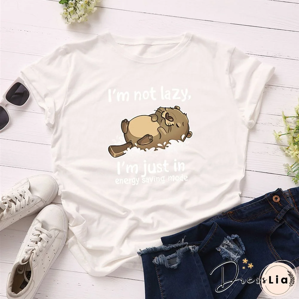 100% Cotton Summer Women TShirt Lovely Cat Letter Print Graphic T Shirt O Neck Short Sleeve Female Tee Shirts Casual Tops