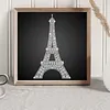 DIY Pearl Painting Eiffel Tower for Home Wall Decor(25x25cm)