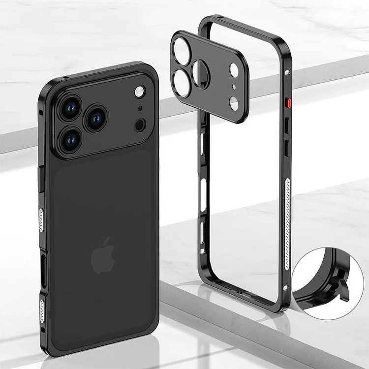 Ultra-Thin Metal Frame Heat Dissipation Case With Lens Protector For iPhone 17