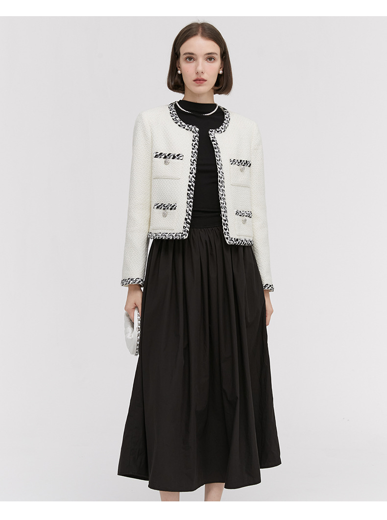 MERUMOTE Women's New Autumn Wool Tweed Top-MERUMOTE