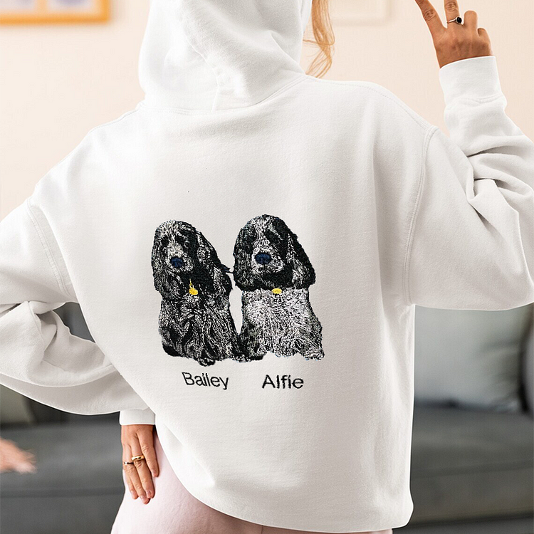Custom Pet Fullbody Fullcolor Embroidered T-shirt Sweatshirt Hoodie  