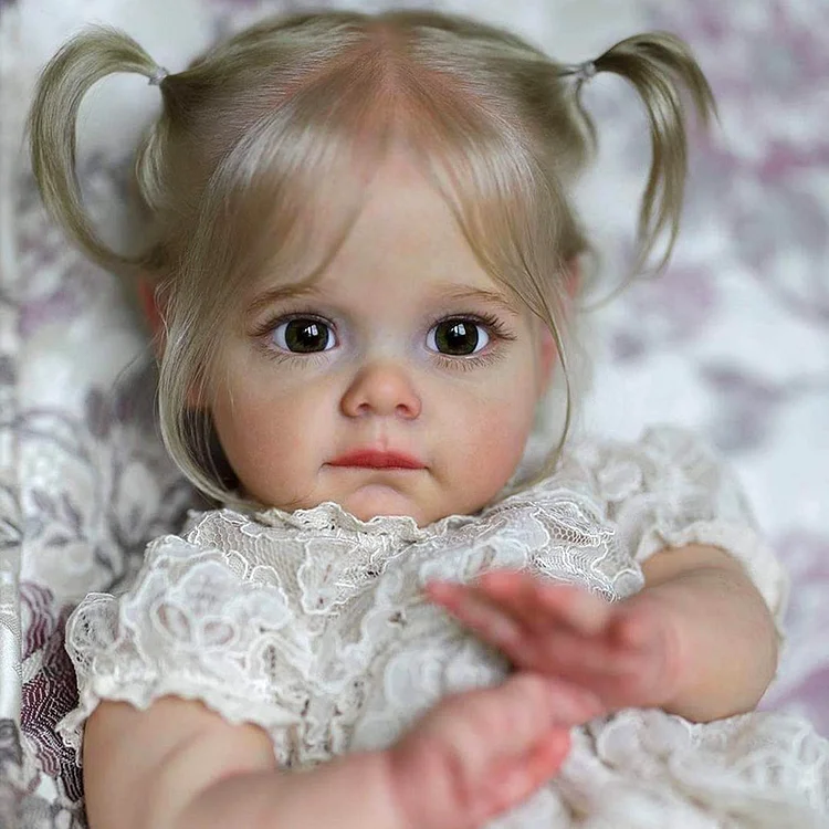 17" Nathalia Realistic Toddler Reborn Baby Girl, Reborn Collectible Baby Doll Has Coos and "Heartbeat" Rebornartdoll® RSAW-Rebornartdoll®