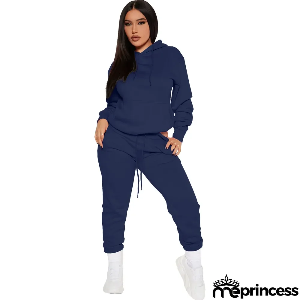 Women Casual Hoodies and Pant Two Piece Set