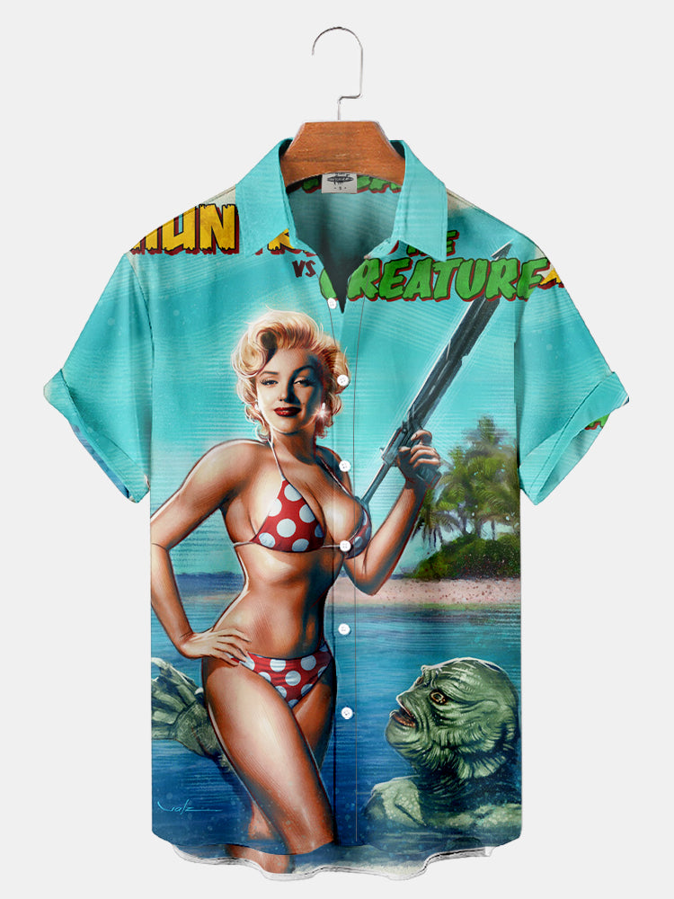 Men's Huntresses and classic monsters Printed Shirt PLUSCLOTHESMAN