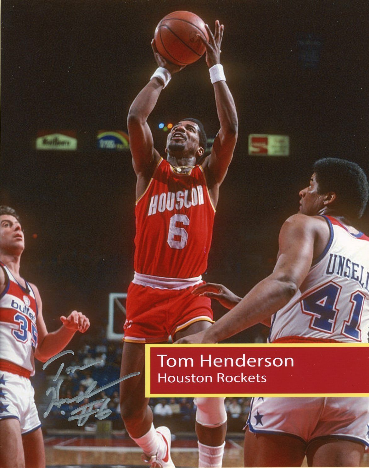 Tom Henderson Autographed 8x10 Rockets In Person#7