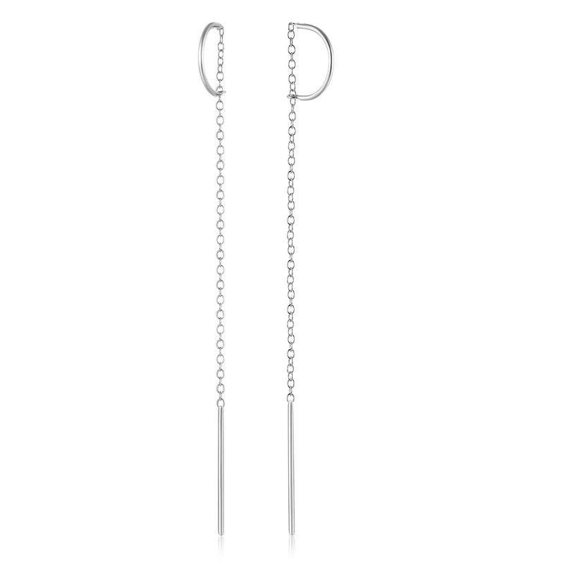 1 Pair 925 Sterling Silver Geometric Solid Color Drop Earrings