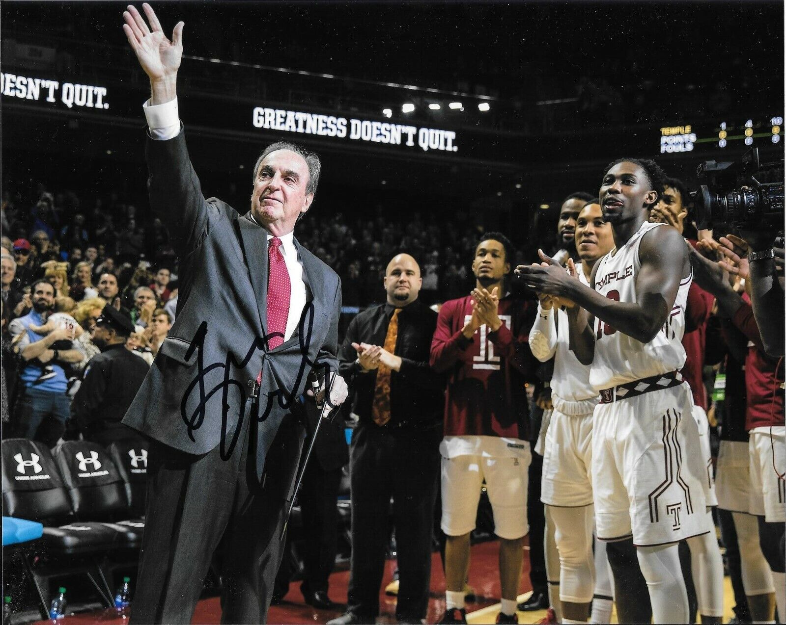 FRAN DUNPHY HAND SIGNED TEMPLE OWLS 8X10 Photo Poster painting W/COA