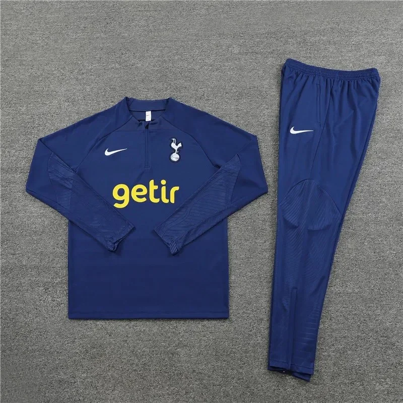 2023/2024 Tottenham Half-Pull Training Suit Blue Football Shirt 1:1 Thai Quality