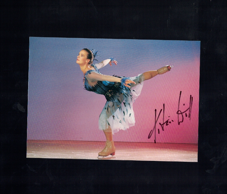 Katarina Witt Germany Figure Skating Signed 4x6 Photo Poster painting Card W/Our COA