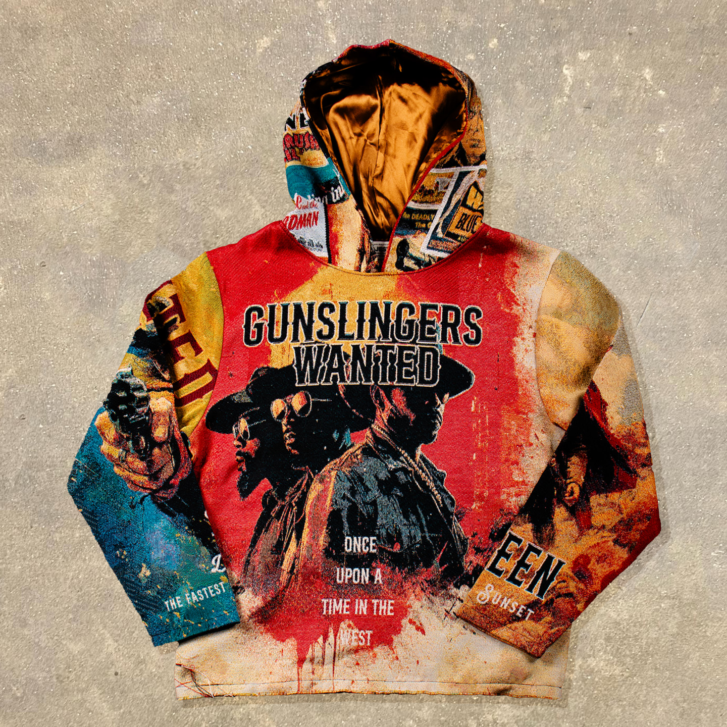 Gunslinger Print Long Sleeve Hoodies