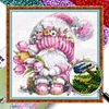 (US Only)Gnome Design DIY Bead Embroidery Kit 39x39cm 9CT Cross Stitch Kit for Home Decor