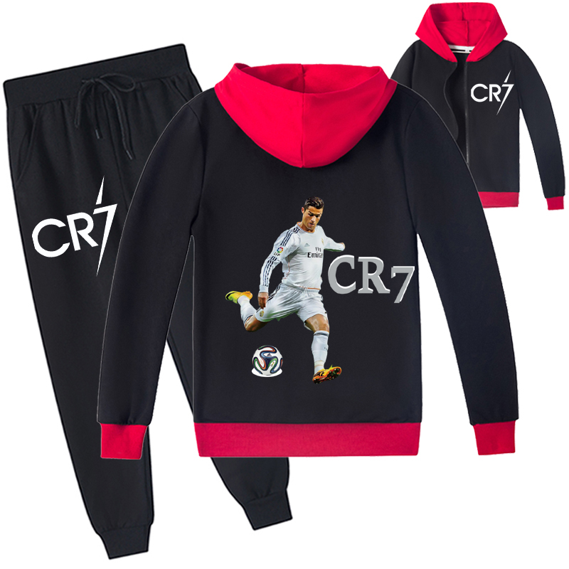 Mayoulove Ronaldo Zip-Up Set for Boys & Girls - Stylish Sportswear, Perfect for Young Fans-Mayoulove