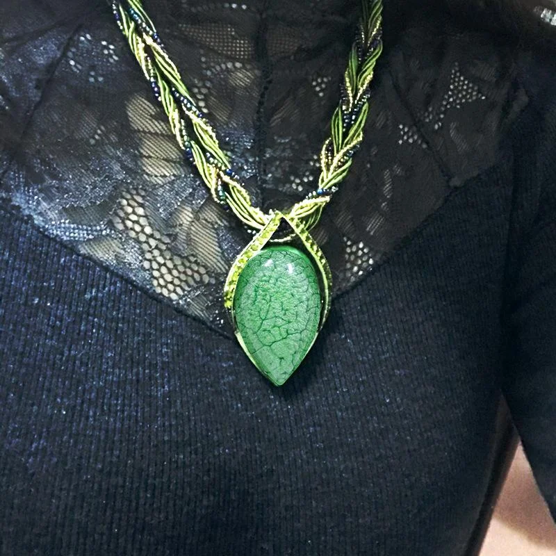 Bohemian Vintage Glazed Drop Necklace