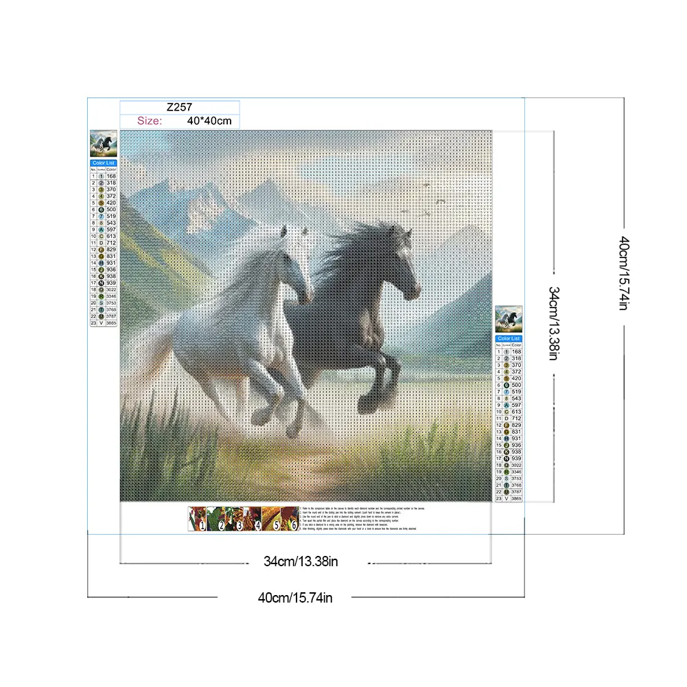 Diamond Painting - Full Round Drill - Horse(Canvas|40*40cm)