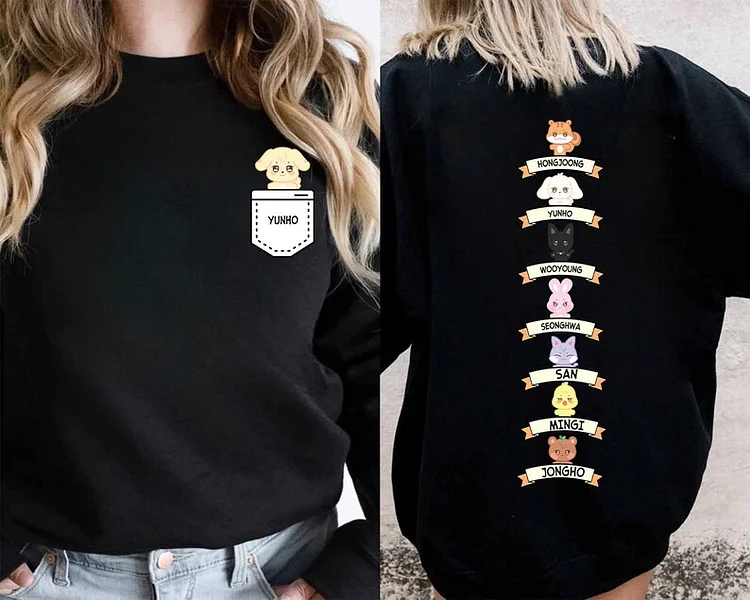 ATEEZ トレーナー Ateez Members Name Aniteez Sweatshirt