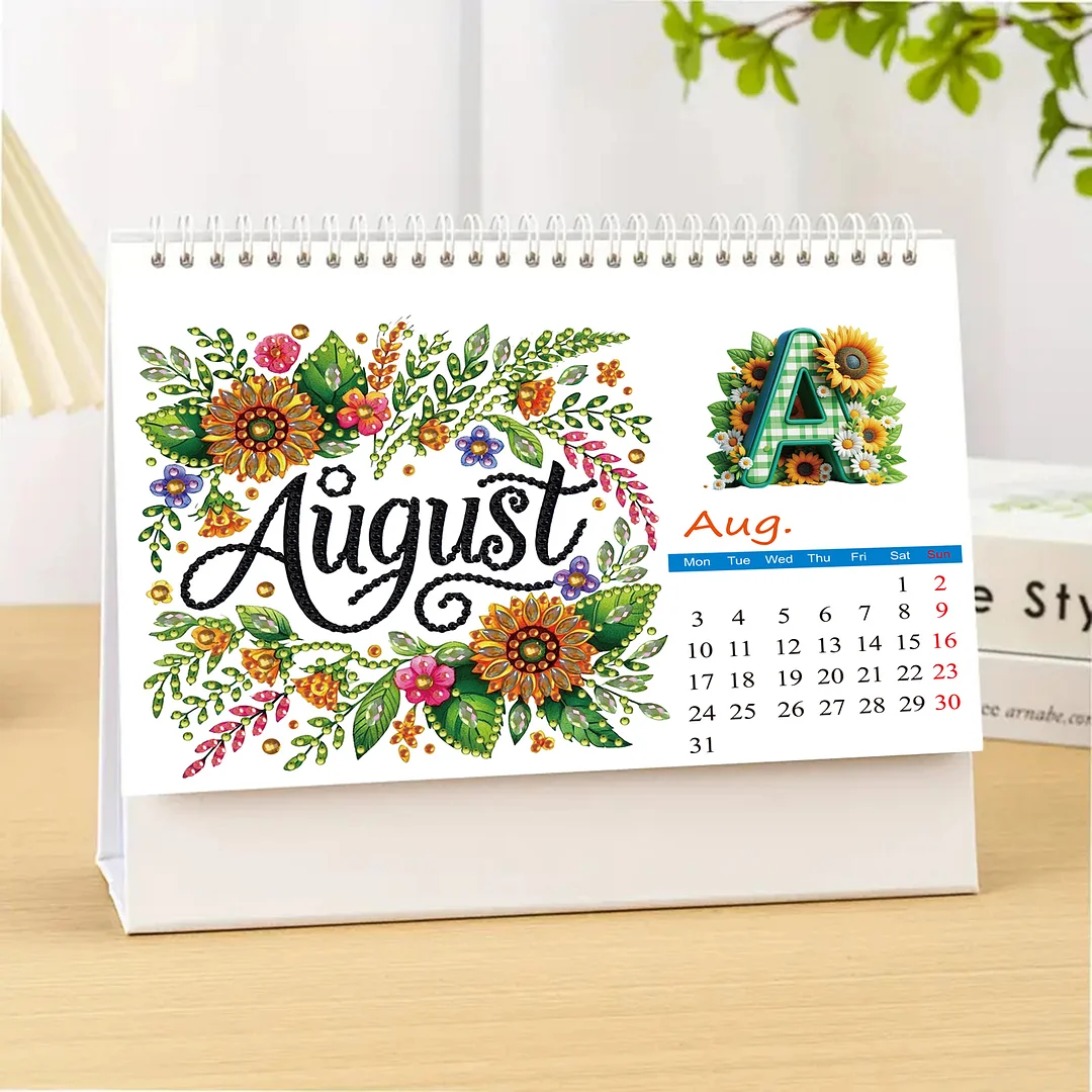 2026 Calendar Diamond Painting Kit DIY Diamond Art Desk Calendar for Home Office