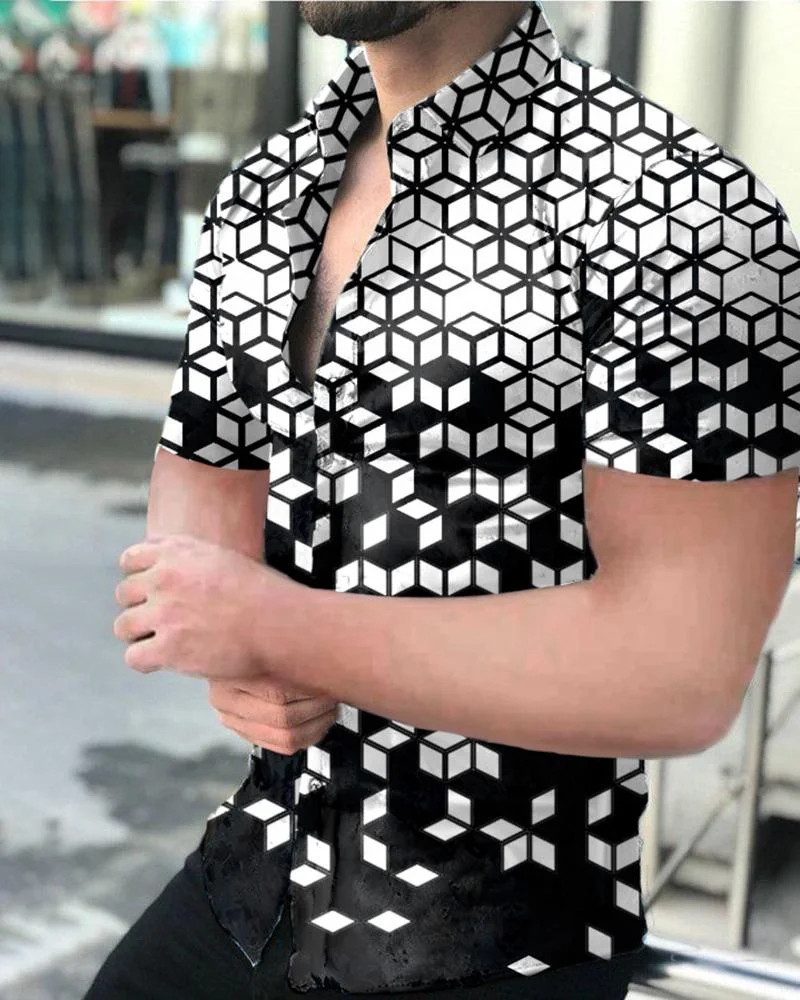 Men's Casual Printed Short-Sleeved Shirt51