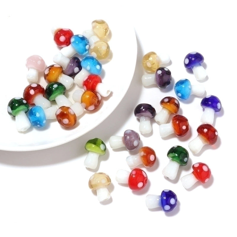 10 PCS/Package 16 * 11mm Glass Mushroom Beads