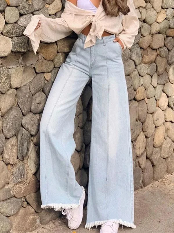 High waist wide leg jeans