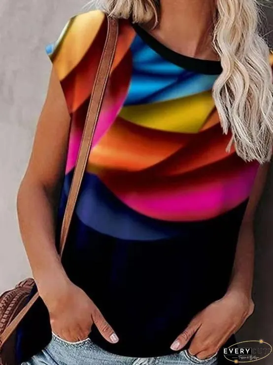 Gradient Print Bat Sleeve T-shirt