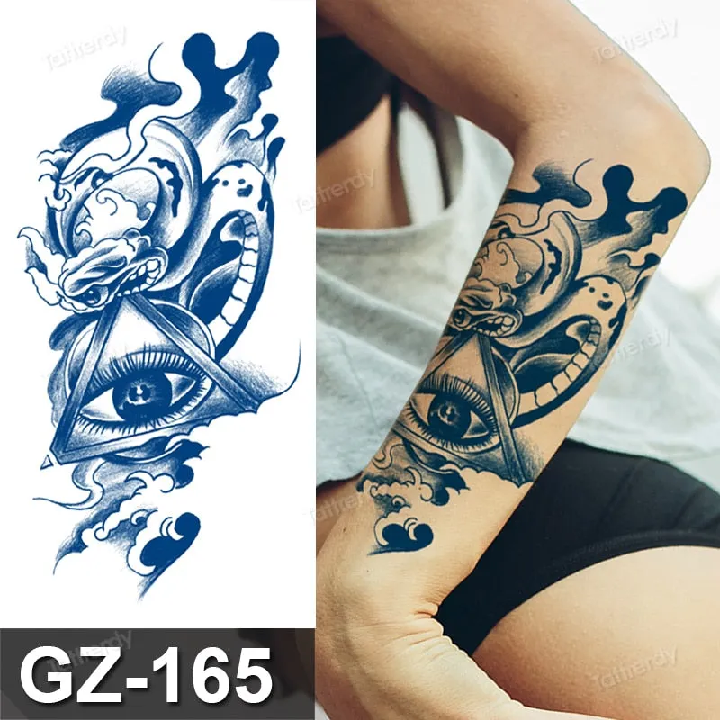 waterproof temporary tattoos men sleeve armband tattoo letter wings flowers long lasting juice ink tattoo sticker fake body art