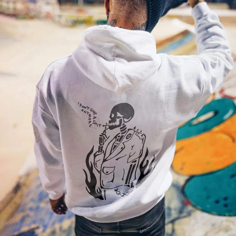 Skeleton I Don't Give A Shit Anymore... Men's Hoodie -  
