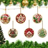 6pcs/set DIY Diamond Special Shape Pearl Art Hanging Wooden Christmas Tree Ornament Kit