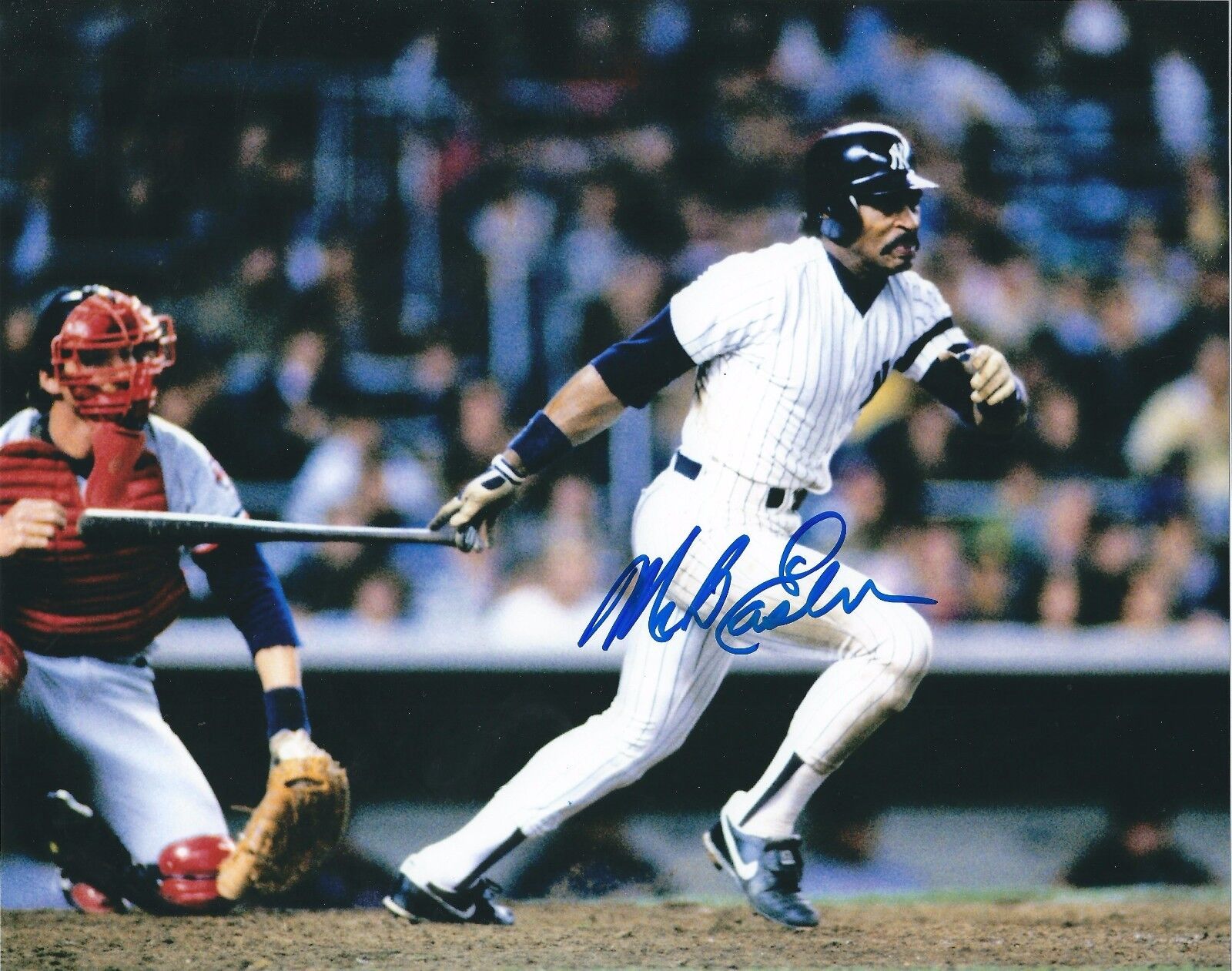 Autographed 8X10 Mike Easler New York Yankees Photo Poster painting - w/ Show Ticket