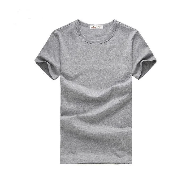 2021 Free Shipping new  Slim dark green blue gray black  white T shirts Slim Fit Short Sleeve men T-shirt  6 size S-XXXL