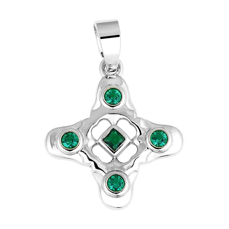 1 Piece 18.5*13.3MM Copper Zircon Geometric Heart Shape Flower Polished Pendant Jewelry Accessories