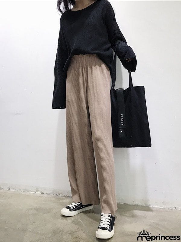 Urban Loose Wide Leg Solid Color Pants